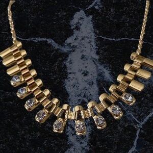 Banana Republic Gold Diamond CZ Brilliant Necklace Pendant  new With Tags